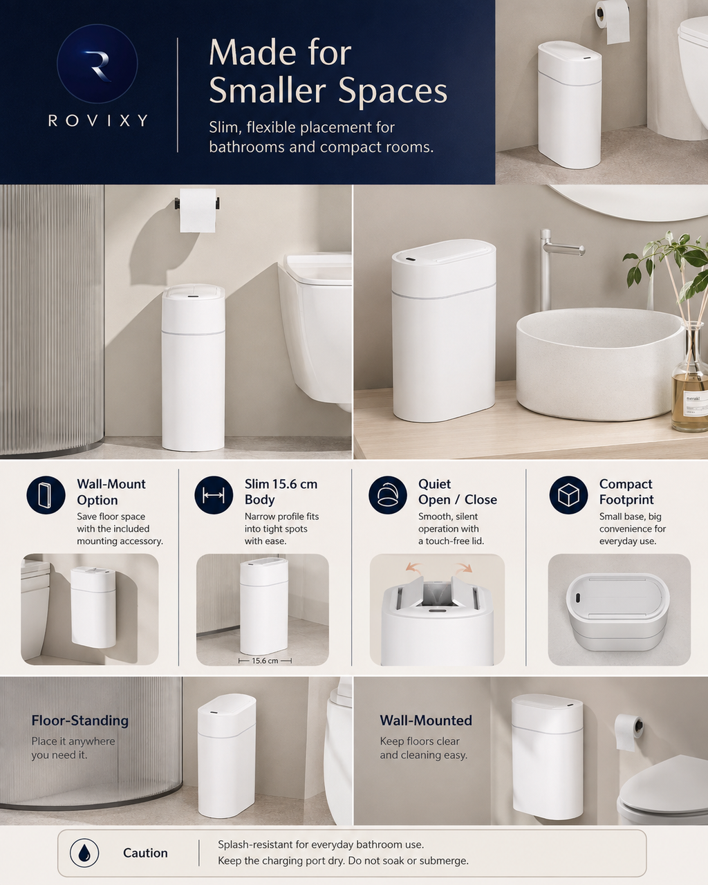 Rovixy Glide - Touch-Free Automatic Bin