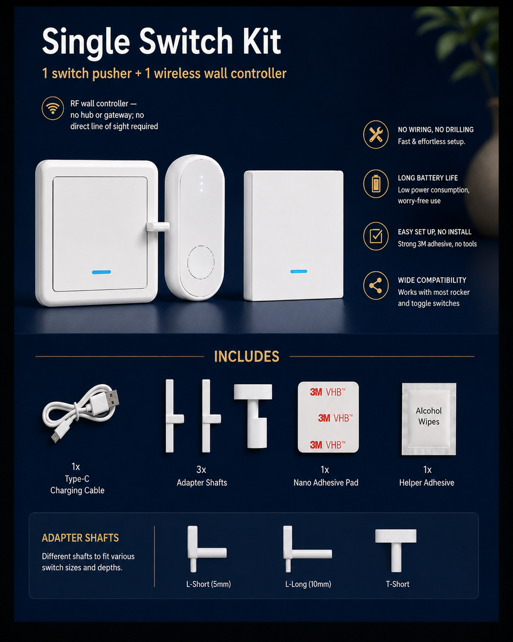 Rovixy Click - Wireless Remote Wall Switch Controller