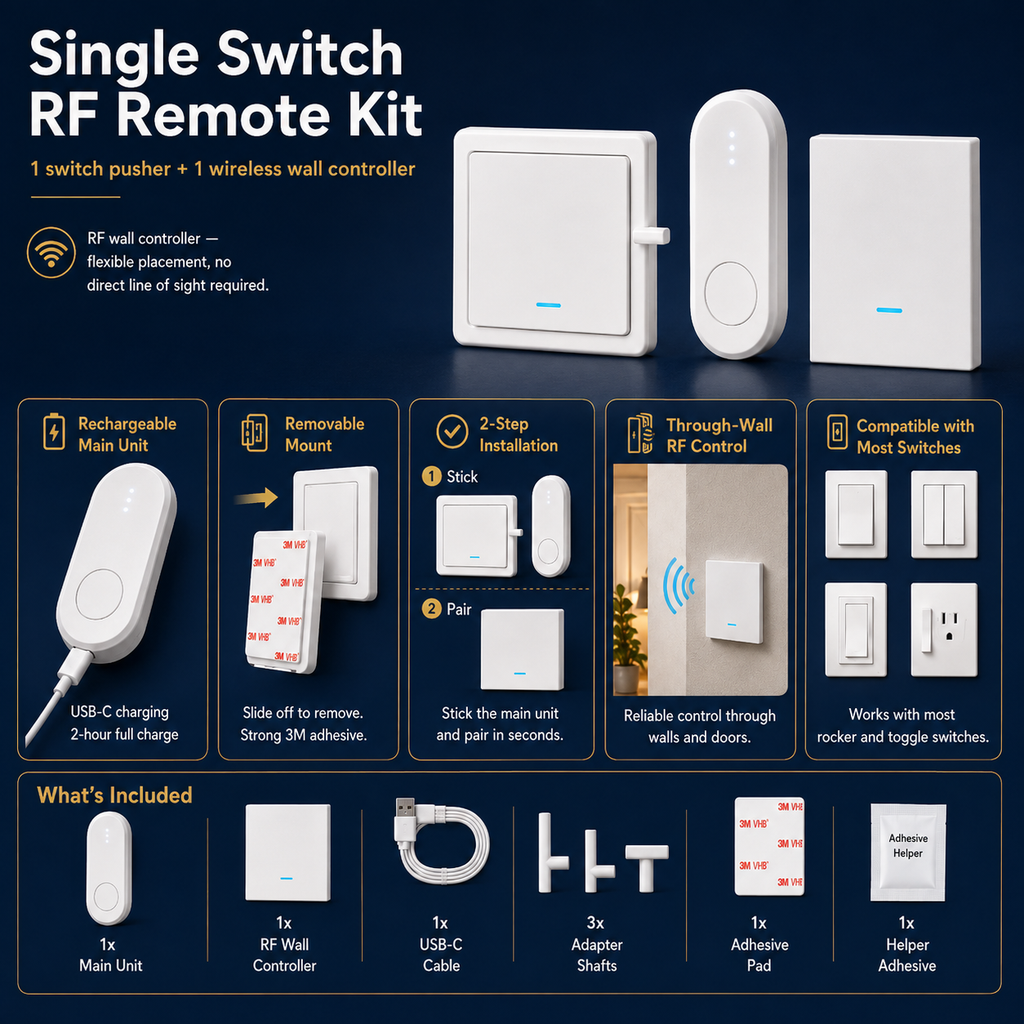 Rovixy Click - Wireless Remote Wall Switch Controller