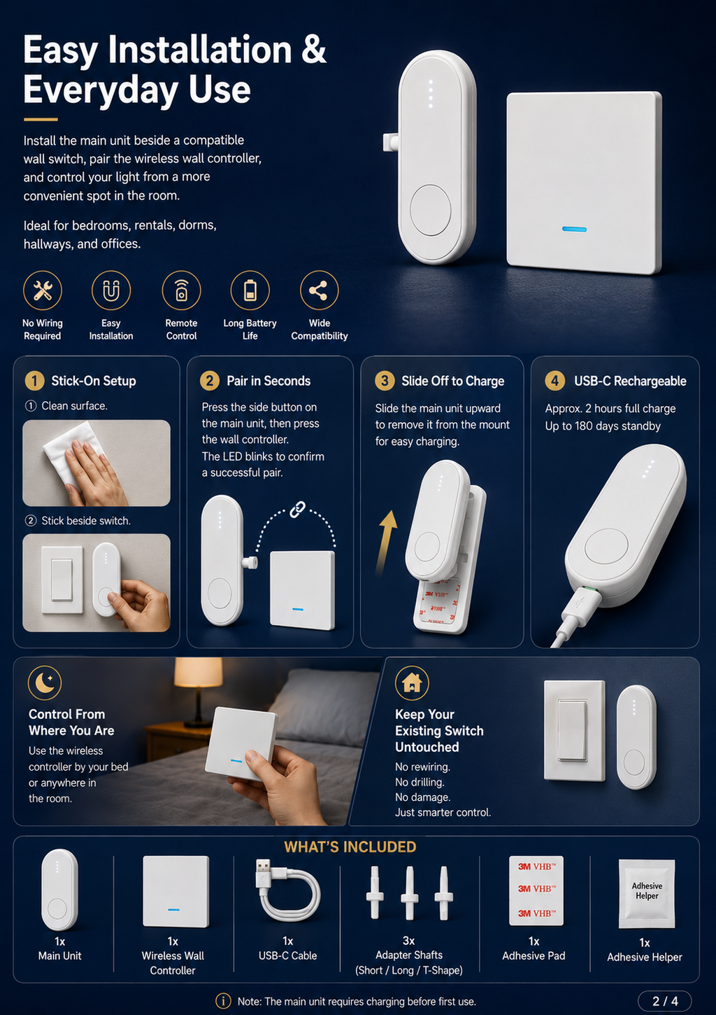 Rovixy Click - Wireless Remote Wall Switch Controller
